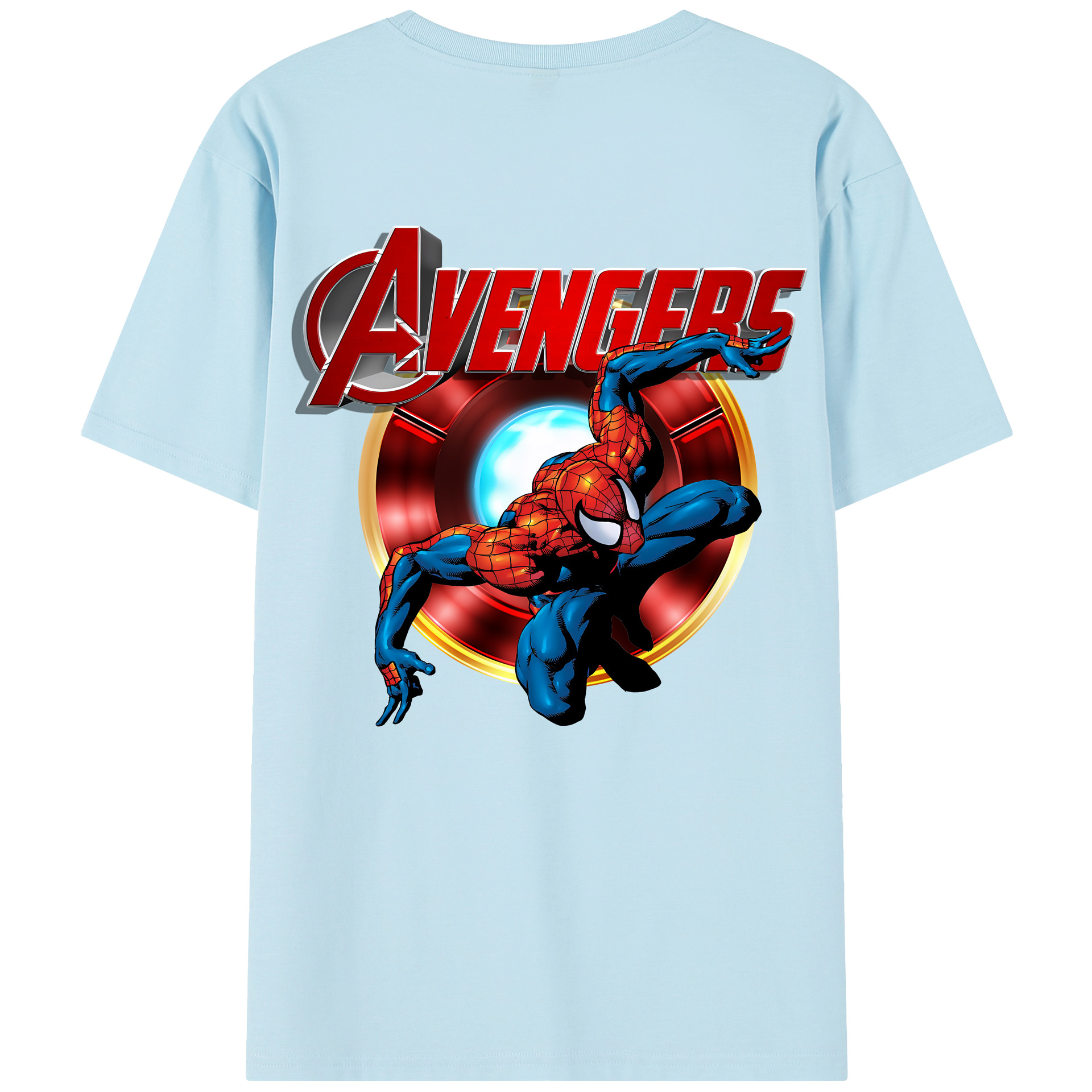 （画像用） Spider Man スパイダーマン 綿100％半袖Tシャツ（背面プリント）